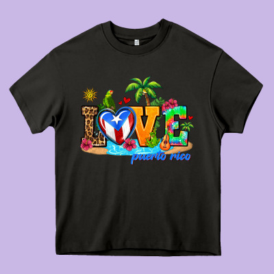 Love Puerto Rico Heavy Core Tee Designed By Adodesignshop