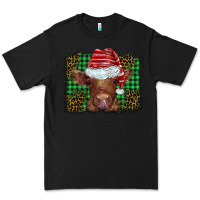 Black christmas leopard buffalo plaid baby highland cow Premium Tee - BarkalooDesign