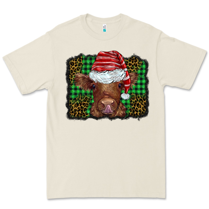 Christmas Leopard Buffalo Plaid Baby Highland Cow Premium Tee by BarkalooDesign | Teevron