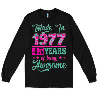 Black made in 1977, 45 years of being awesome Long Sleeve Tee - Jasminsmagicworld