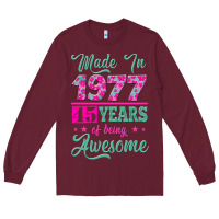 Burgundy made in 1977, 45 years of being awesome Long Sleeve Tee - Jasminsmagicworld