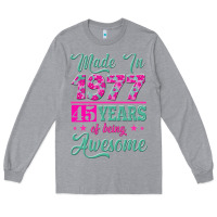 Heather Grey made in 1977, 45 years of being awesome Long Sleeve Tee - Jasminsmagicworld