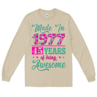 Mushroom made in 1977, 45 years of being awesome Long Sleeve Tee - Jasminsmagicworld