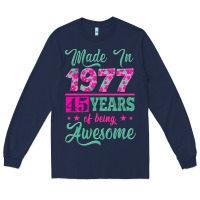 Navy made in 1977, 45 years of being awesome Long Sleeve Tee - Jasminsmagicworld