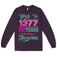 Plum made in 1977, 45 years of being awesome Long Sleeve Tee - Jasminsmagicworld