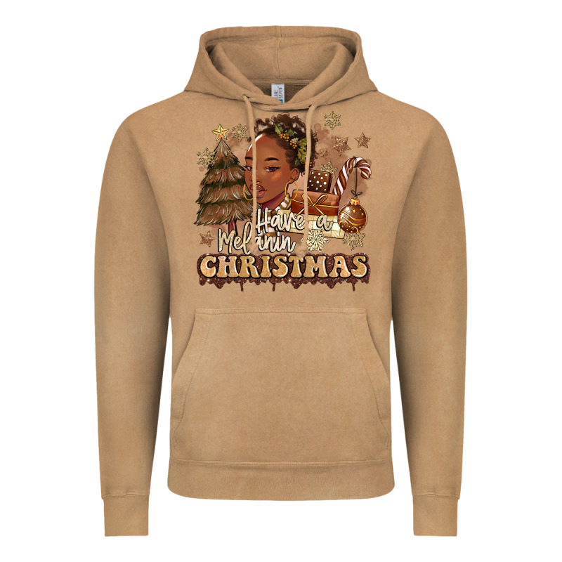 Have A Melanin Christmas  Black Woman Vintage Hoodie by MaliasSmallBusiness | Teevron