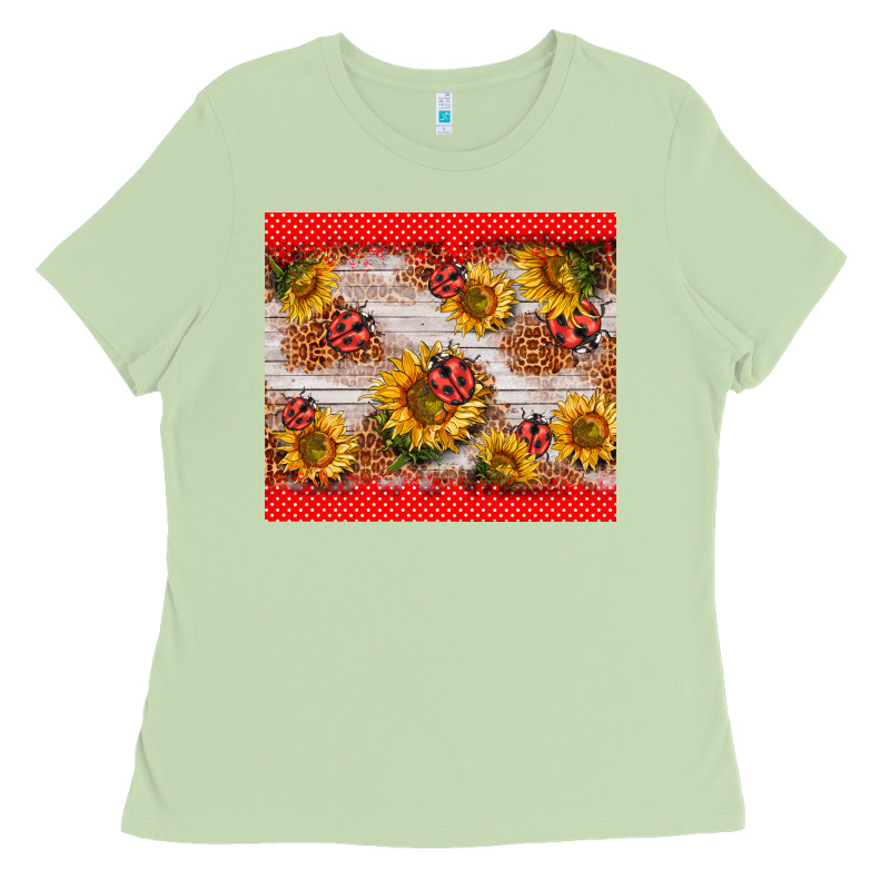 Ladybug Sunflower Ladies Tee by BarkalooDesign | Teevron
