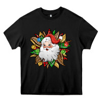 Black santa claus sunflower Heavy Core Tee - Jasminsmagicworld
