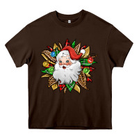 Chocolate Brown santa claus sunflower Heavy Core Tee - Jasminsmagicworld