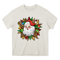 Cream santa claus sunflower Heavy Core Tee - Jasminsmagicworld