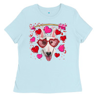 Baby Blue Valentine's day  bull terrier Ladies Tee - RanaPortraitStore