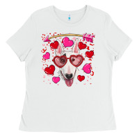 White Valentine's day  bull terrier Ladies Tee - RanaPortraitStore