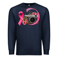 Navy floral cancer ribbon vintage camera Premium Sweatshirt - FaDigitalArtStudio