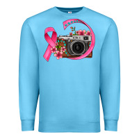 Ocean Blue floral cancer ribbon vintage camera Premium Sweatshirt - FaDigitalArtStudio