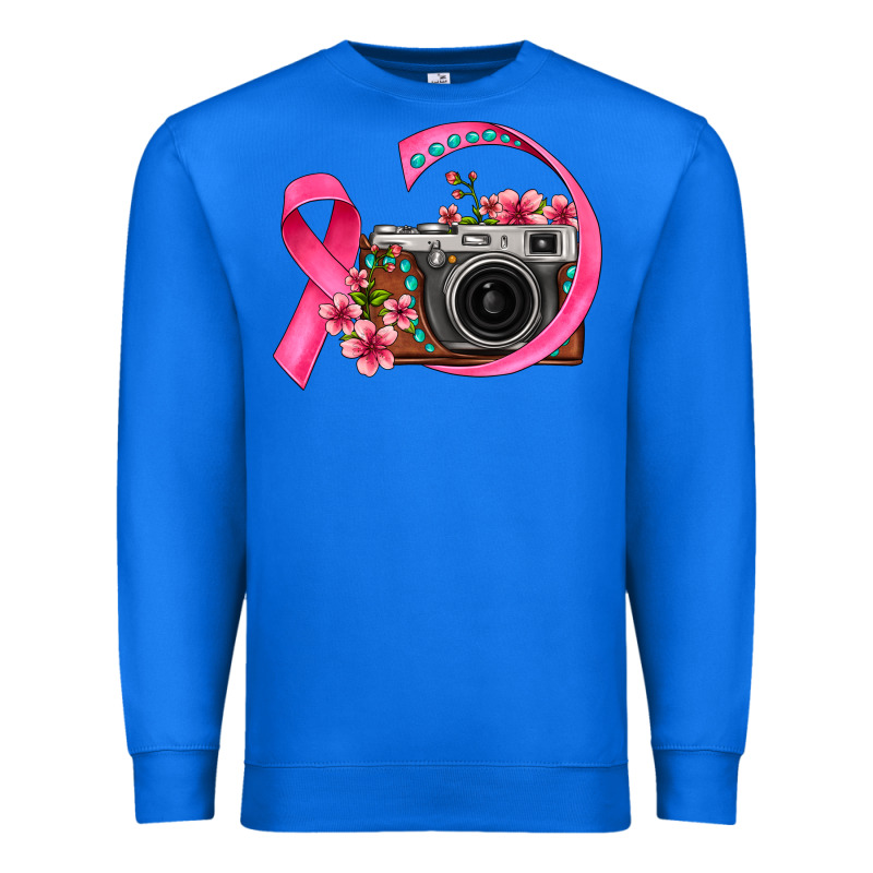 Floral Cancer Ribbon Vintage Camera Premium Sweatshirt by FaDigitalArtStudio | Teevron