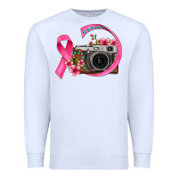 White floral cancer ribbon vintage camera Premium Sweatshirt - FaDigitalArtStudio