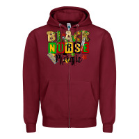Burgundy black nurse magic juneteenth Zipper Hoodie - CowGirlArtShop