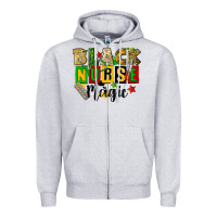 Heather Grey black nurse magic juneteenth Zipper Hoodie - CowGirlArtShop