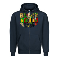 Navy black nurse magic juneteenth Zipper Hoodie - CowGirlArtShop