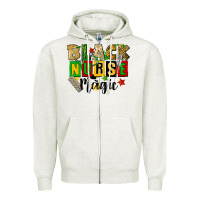 Oatmeal Heather black nurse magic juneteenth Zipper Hoodie - CowGirlArtShop
