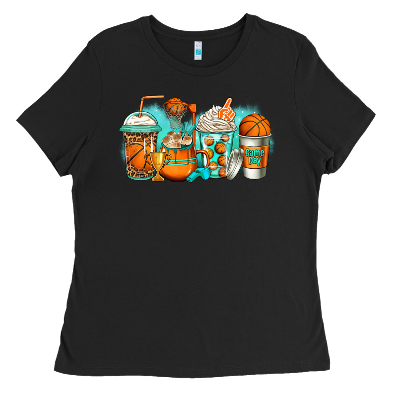 Basketball Coffee Cups Ladies Tee by Jasminsmagicworld | Teevron