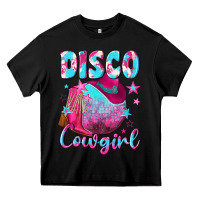 Black disco cowgirl Heavy Core Tee - NancyCooperArtShop