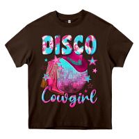 Chocolate Brown disco cowgirl Heavy Core Tee - NancyCooperArtShop