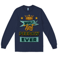 Navy world's best peepaw ever Long Sleeve Tee - Jasminsmagicworld