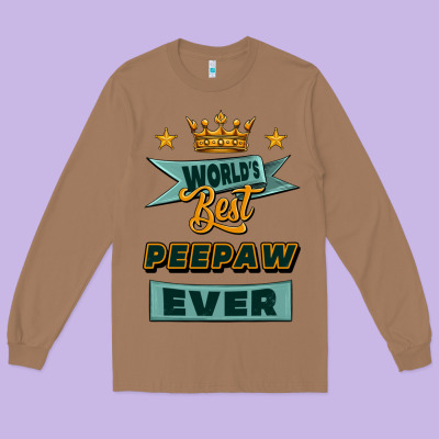 World's Best Peepaw Ever Long Sleeve Tee Designed By Jasminsmagicworld