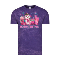 Cloud Purple merry christmas snowman coffee cups Vintage Tee - MaliasSmallBusiness