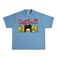 Pebble Blue Softball Mom Urban Heavy Tee - BundleAndBundleShop