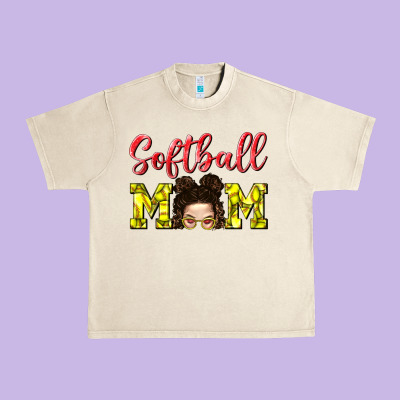 Softball Mom Urban Heavy Tee Designed By Bundleandbundleshop