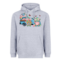 Heather Grey Easter gnomes truck Heavyweight Hoodie - OliviaCreatesArt