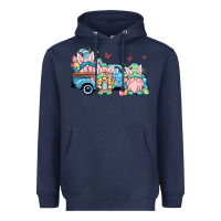 Navy Easter gnomes truck Heavyweight Hoodie - OliviaCreatesArt