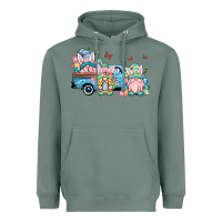 Sage Easter gnomes truck Heavyweight Hoodie - OliviaCreatesArt