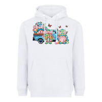 White Easter gnomes truck Heavyweight Hoodie - OliviaCreatesArt