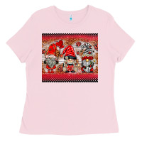Bubblegum Pink ladybug gnomies Ladies Tee - BarkalooDesign