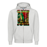 Dove Grey celebrating black freedom 6 19 1865 juneteenth Zipper Hoodie - CowGirlArtShop