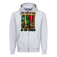 Heather Grey celebrating black freedom 6 19 1865 juneteenth Zipper Hoodie - CowGirlArtShop