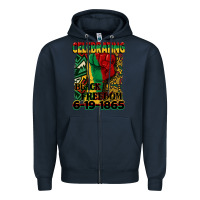 Navy celebrating black freedom 6 19 1865 juneteenth Zipper Hoodie - CowGirlArtShop