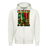 Oatmeal Heather celebrating black freedom 6 19 1865 juneteenth Zipper Hoodie - CowGirlArtShop