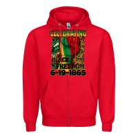 Red celebrating black freedom 6 19 1865 juneteenth Zipper Hoodie - CowGirlArtShop
