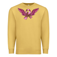 Antique Gold Breast Cancer ribbon with angel wings Premium Sweatshirt - FaDigitalArtStudio