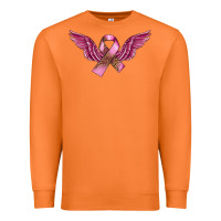 Carrot Breast Cancer ribbon with angel wings Premium Sweatshirt - FaDigitalArtStudio