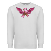 Dove Grey Breast Cancer ribbon with angel wings Premium Sweatshirt - FaDigitalArtStudio