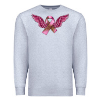 Heather Grey Breast Cancer ribbon with angel wings Premium Sweatshirt - FaDigitalArtStudio