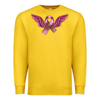 Lemon Breast Cancer ribbon with angel wings Premium Sweatshirt - FaDigitalArtStudio