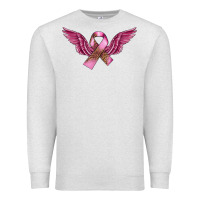 Oatmeal Heather Breast Cancer ribbon with angel wings Premium Sweatshirt - FaDigitalArtStudio