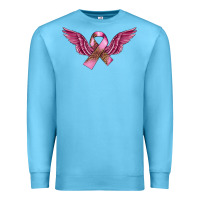 Ocean Blue Breast Cancer ribbon with angel wings Premium Sweatshirt - FaDigitalArtStudio