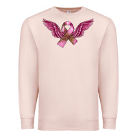 Pale Pink Breast Cancer ribbon with angel wings Premium Sweatshirt - FaDigitalArtStudio